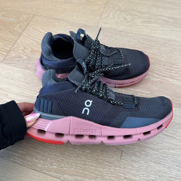 On Running Shoes - On Cloudnova Eclipse Rose Athletic Sneakers Mesh Women Running Shoes